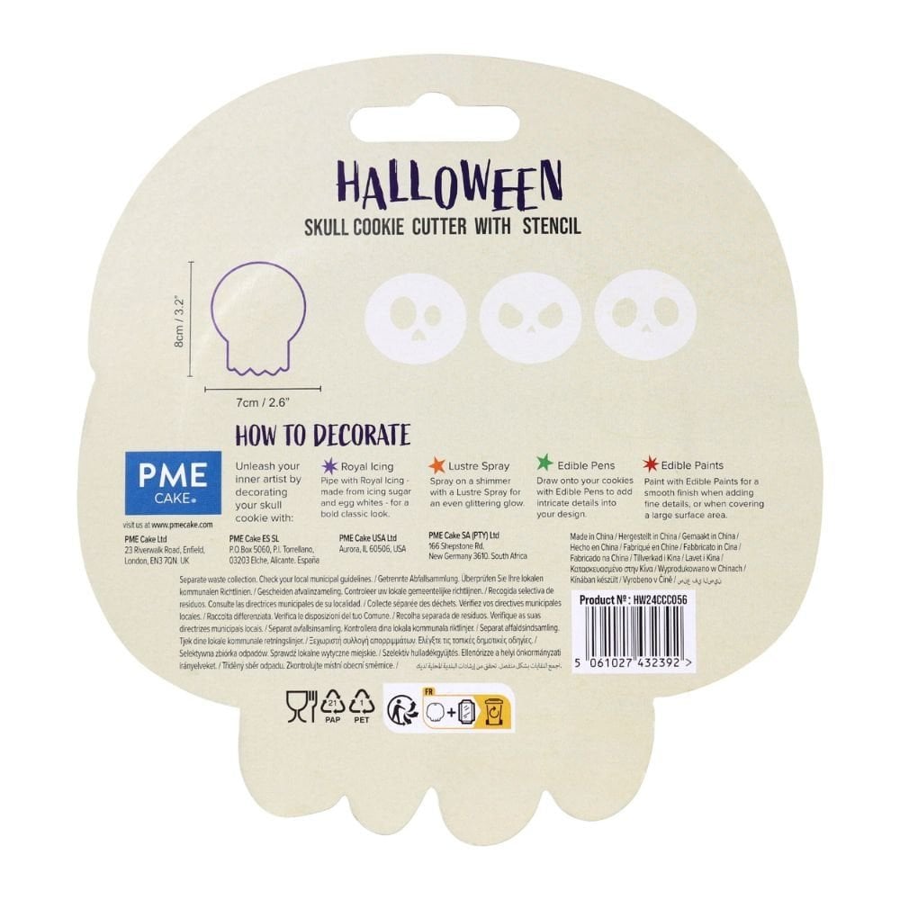 Skull Halloween Cookie Cutter & Stencils