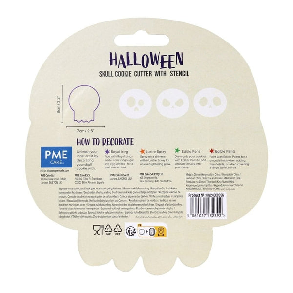 Skull Halloween Cookie Cutter & Stencils