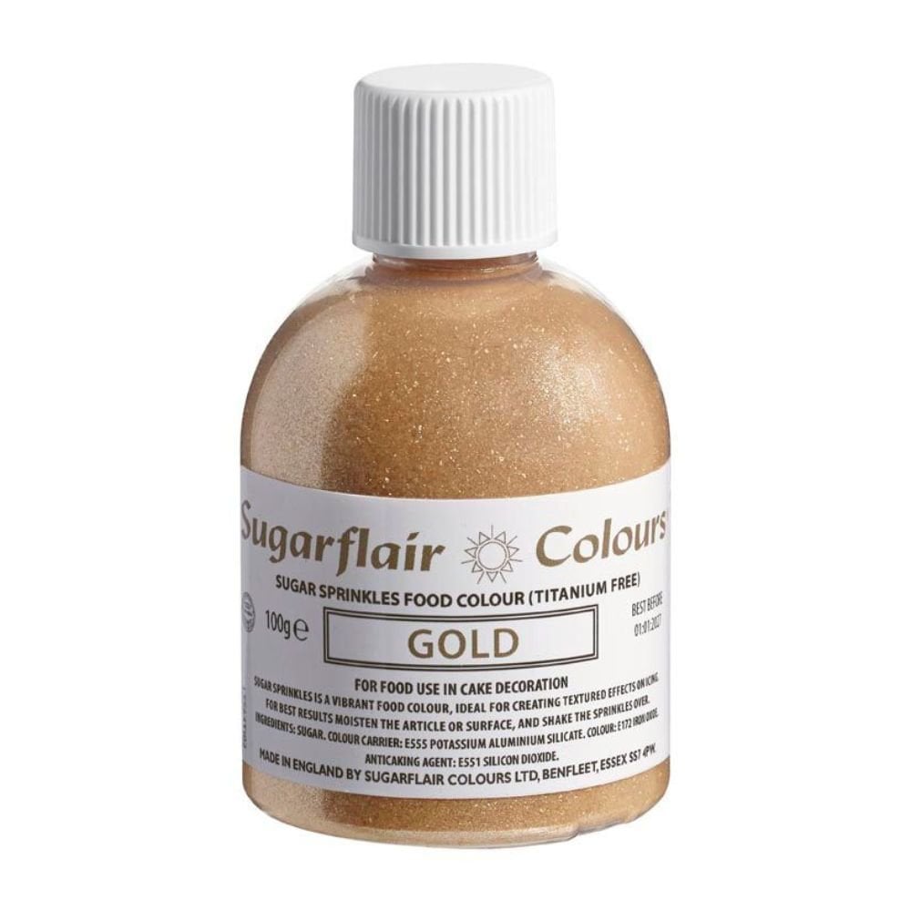 Sugar Shaker Edible Sprinkles 100g - Gold