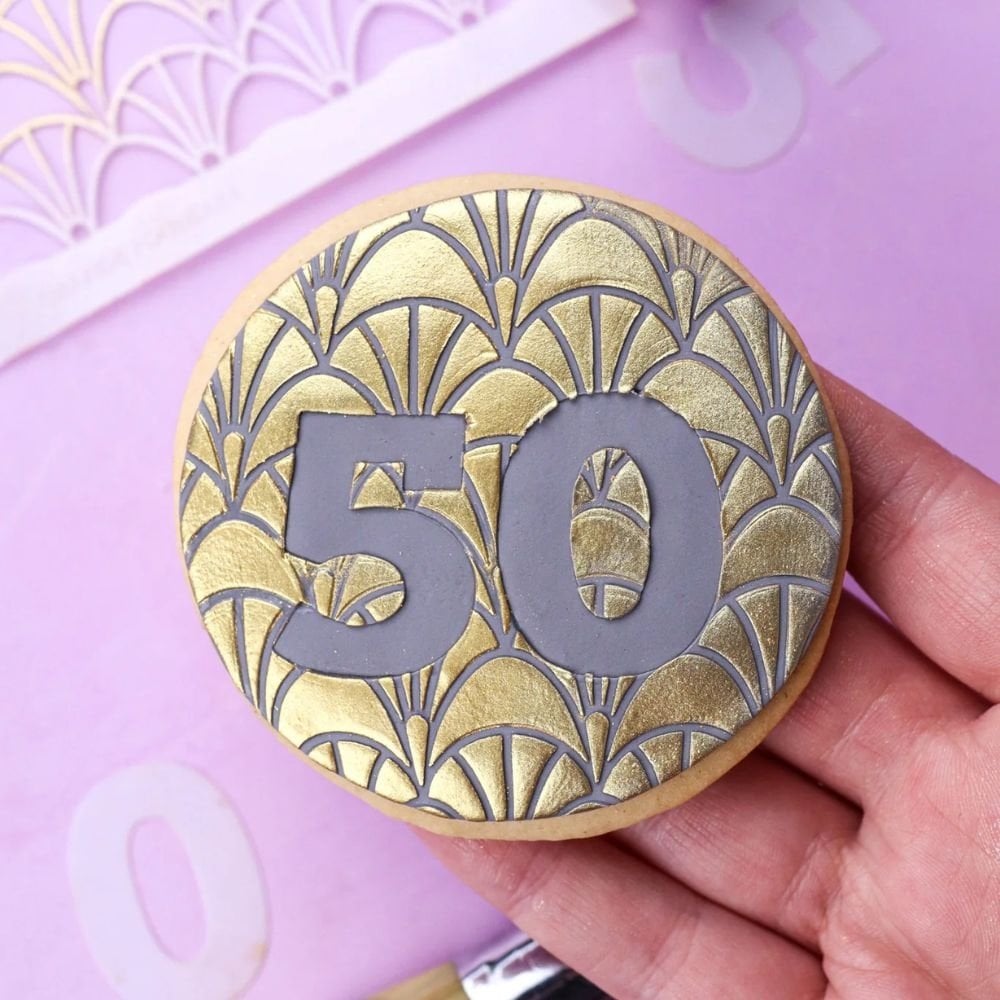 Alphabet & Numbers Shape Shield Stencil