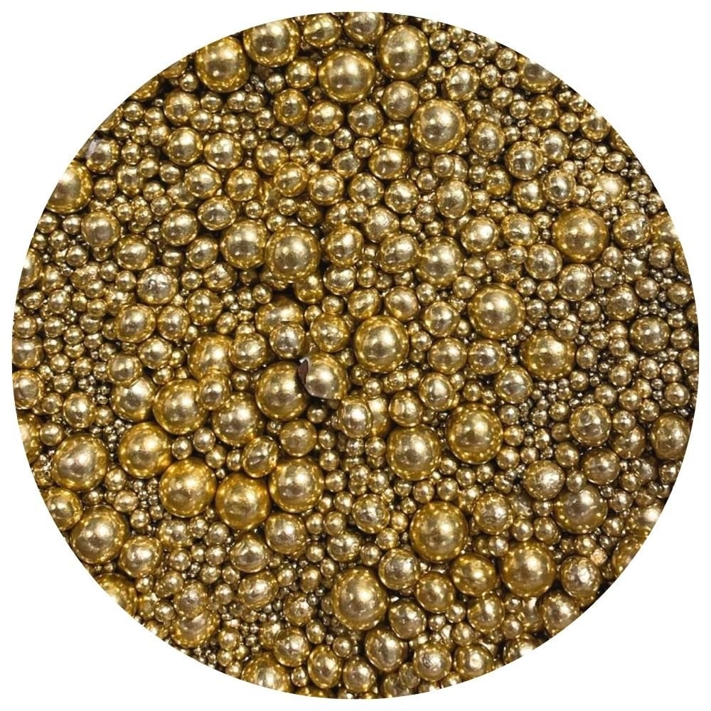Gold Metallic Shiny Sprinkle Mix (2mm - 10mm) 100g