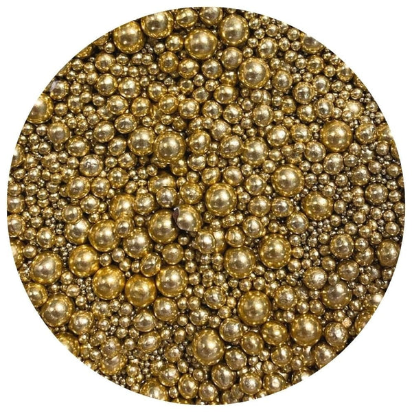 Gold Metallic Shiny Sprinkle Mix (2mm - 10mm) 100g