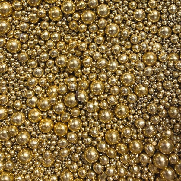 Gold Metallic Shiny Sprinkle Mix (2mm - 10mm) 100g