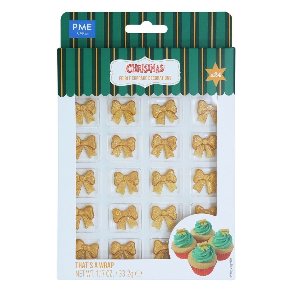 That's A Wrap! Christmas Bow Edible Sugar Toppers x 24