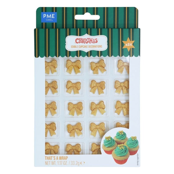 That's A Wrap! Christmas Bow Edible Sugar Toppers x 24