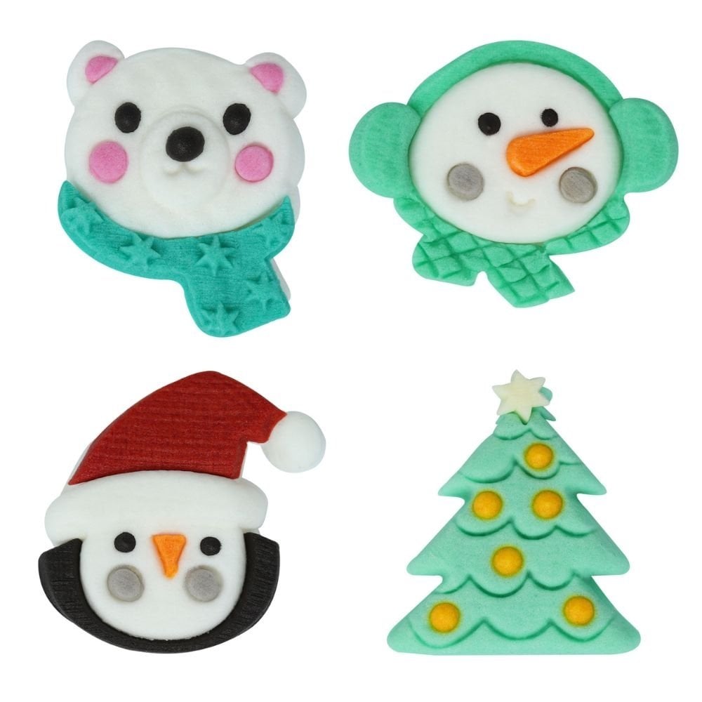 North Pole Express Christmas Edible Sugar Toppers x 12