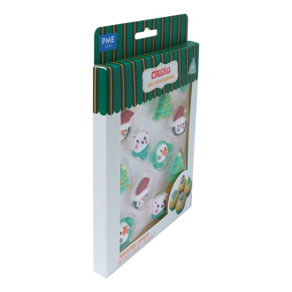 North Pole Express Christmas Edible Sugar Toppers x 12