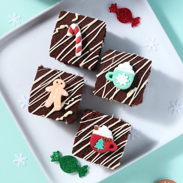 Christmas Cheer Edible Sugar Toppers x 12
