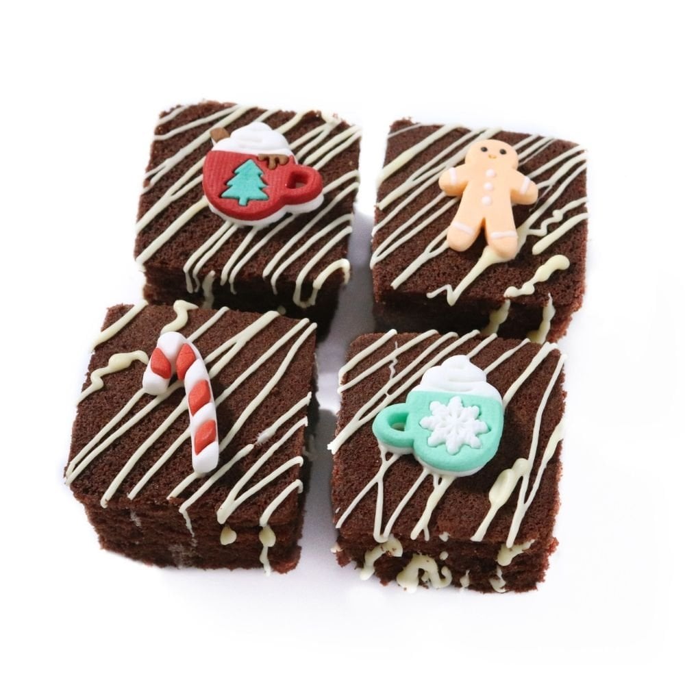 Christmas Cheer Edible Sugar Toppers x 12