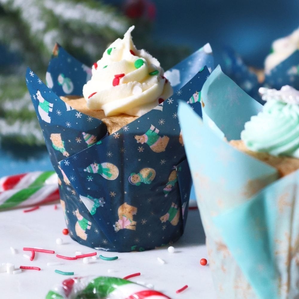 Frosty Christmas Tulip Muffin Cases x 24