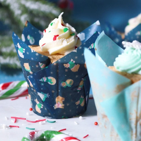 Frosty Christmas Tulip Muffin Cases x 24