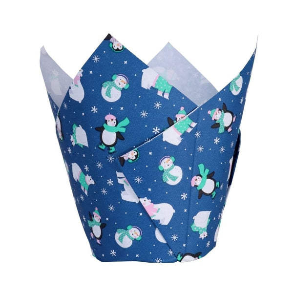 Frosty Christmas Tulip Muffin Cases x 24