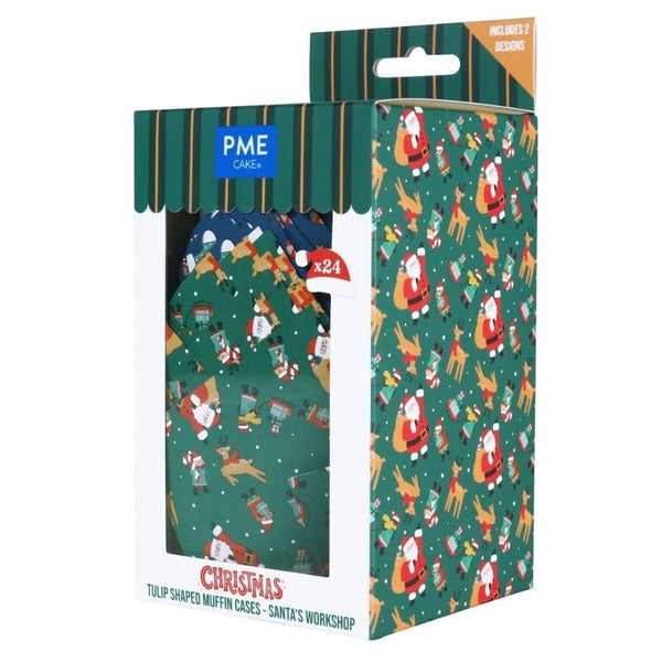 Santa's Workshop Christmas Tulip Muffin Cases x 24