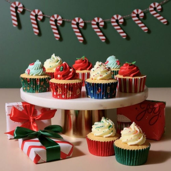 Santa Mix Christmas Foil-lined Cupcake Cases x 100
