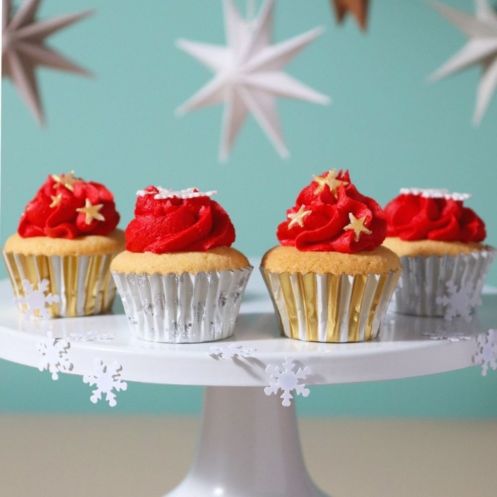 Sparkle Christmas Foil-lined Mini Cupcake Cases x 60