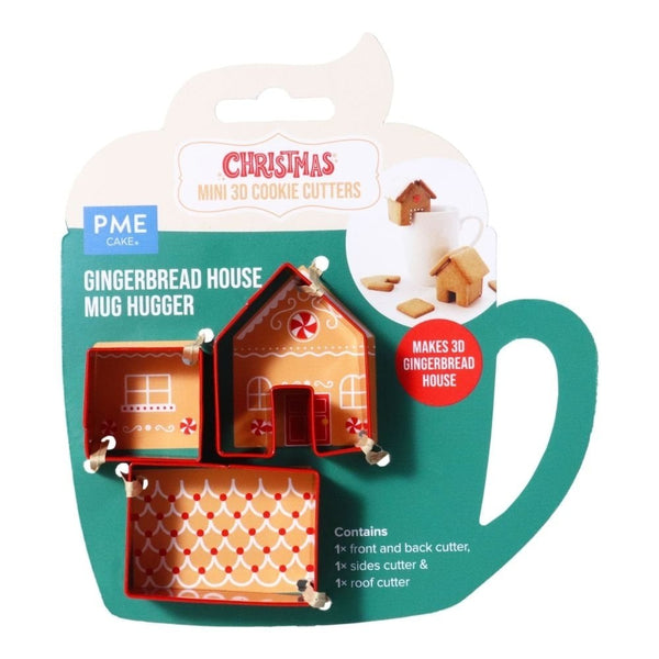 Mini Gingerbread House Mug Hugger Christmas Cookie Cutters - Set Of 3