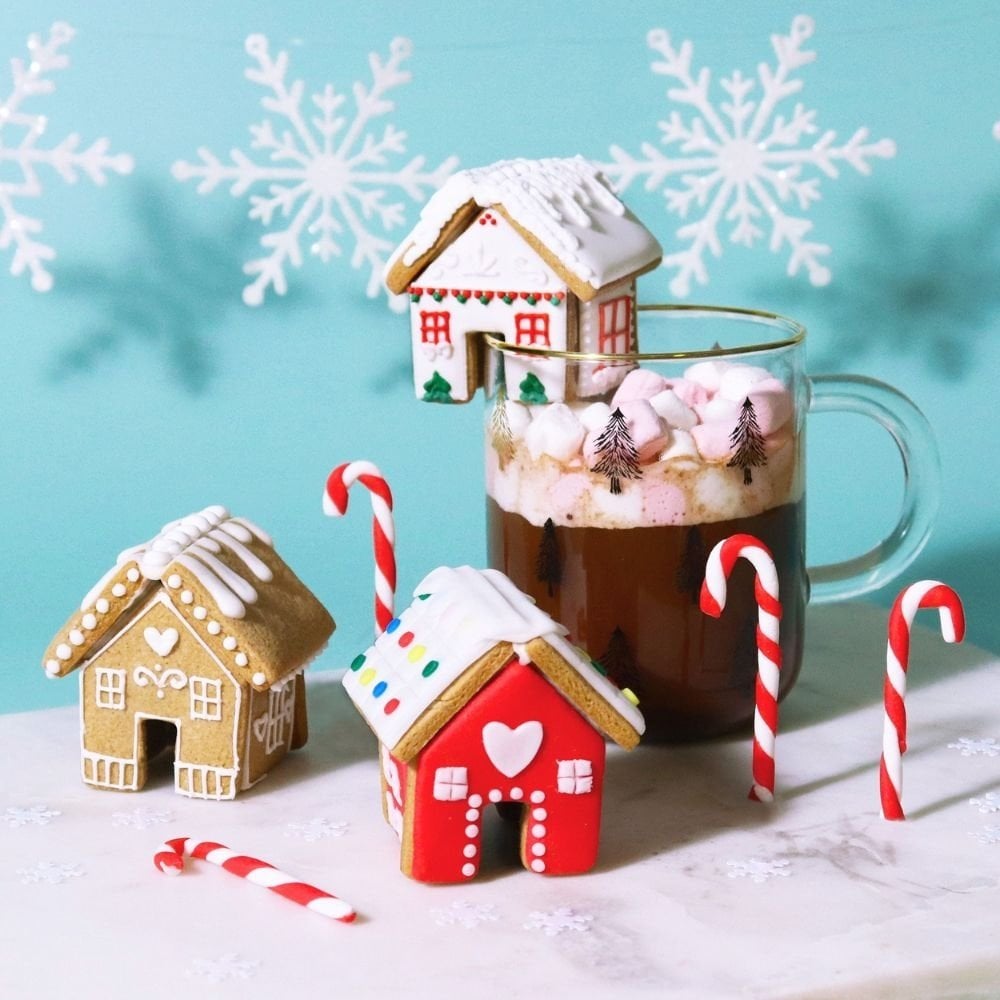 Mini Gingerbread House Mug Hugger Christmas Cookie Cutters - Set Of 3