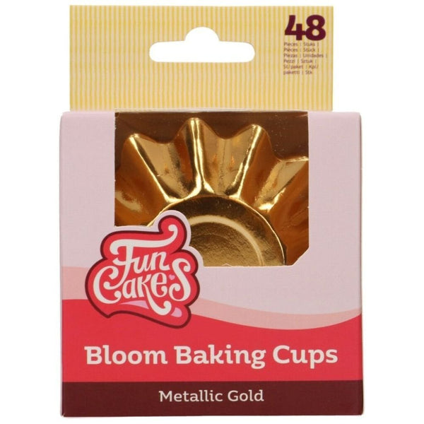 Metallic Gold Bloom Baking Cases x 48