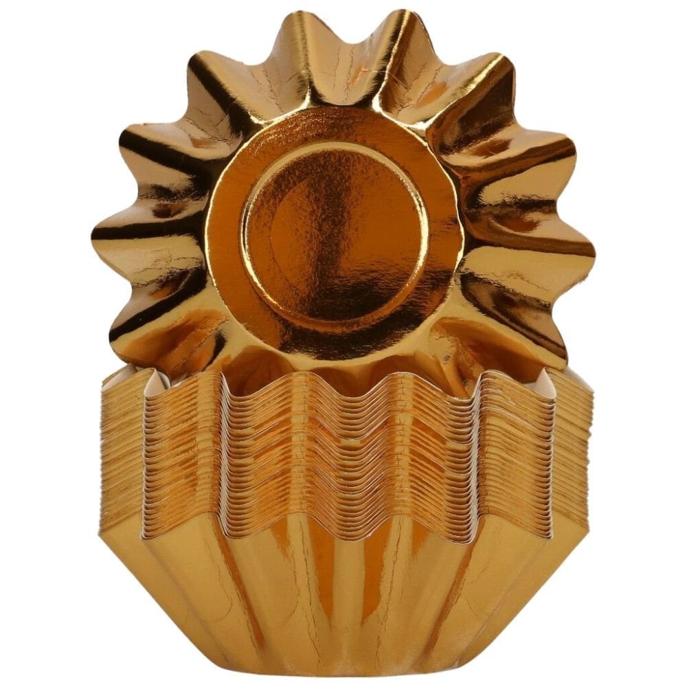 Metallic Gold Bloom Baking Cases x 48
