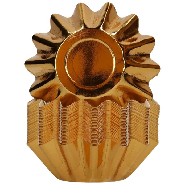 Metallic Gold Bloom Baking Cases x 48