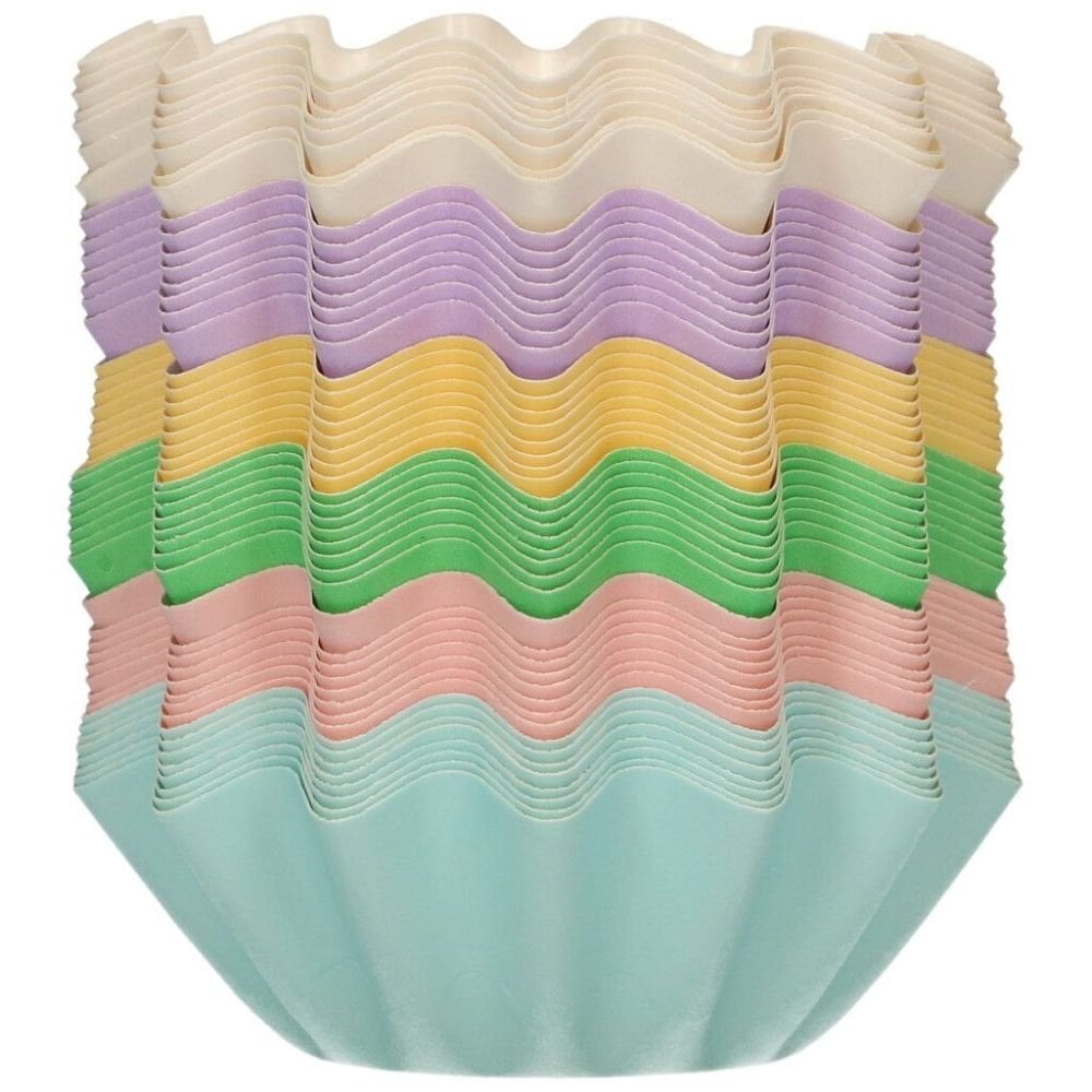 Pastel Rainbow Mix Bloom Baking Cases x 48