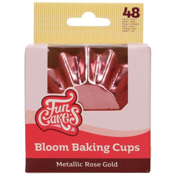 Metallic Rose Gold Bloom Baking Cases x 48