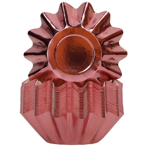 Metallic Rose Gold Bloom Baking Cases x 48