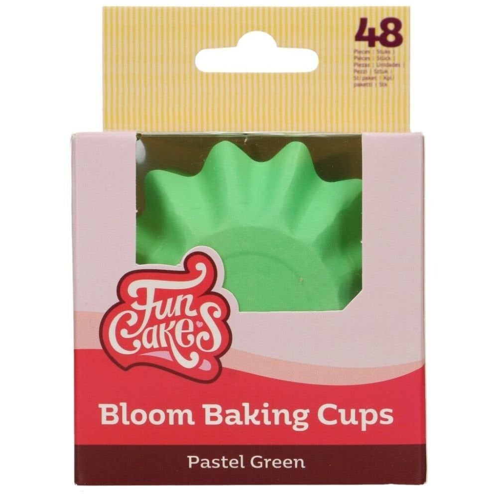 Pastel Green Bloom Baking Cases x 48