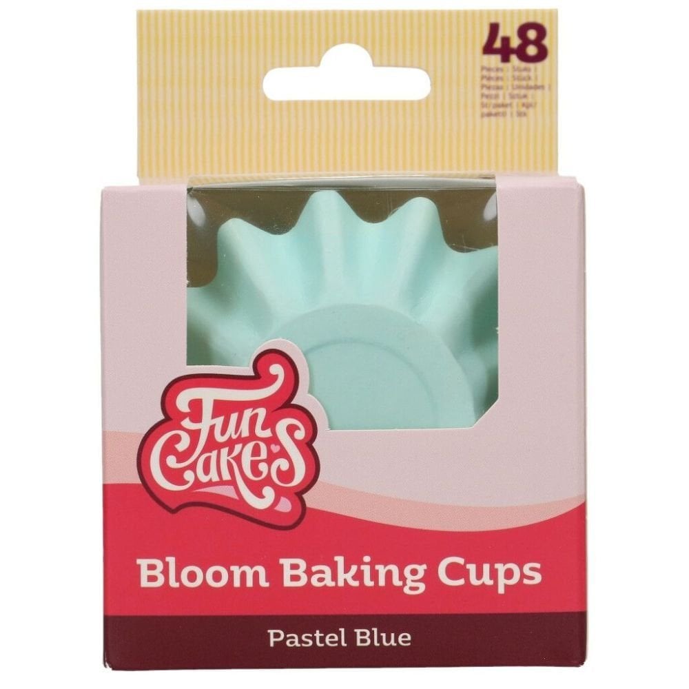 Pastel Blue Bloom Baking Cases x 48