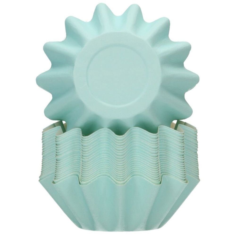 Pastel Blue Bloom Baking Cases x 48