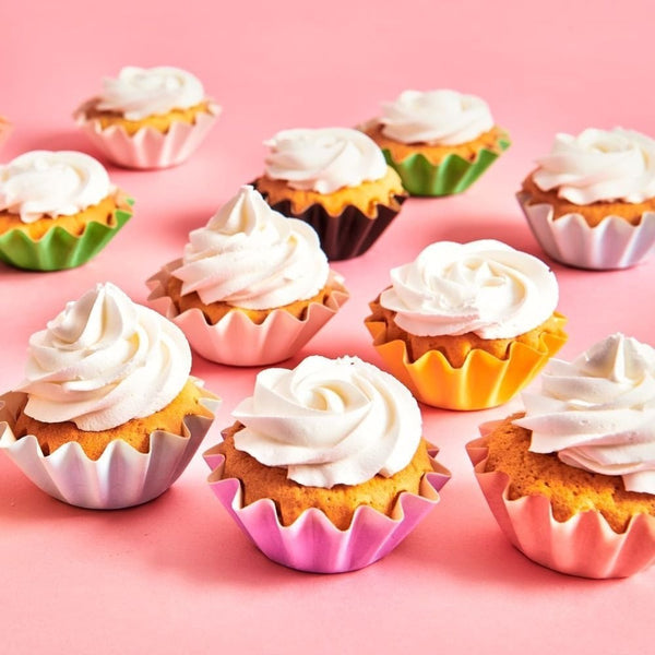 Pastel Blue Bloom Baking Cases x 48