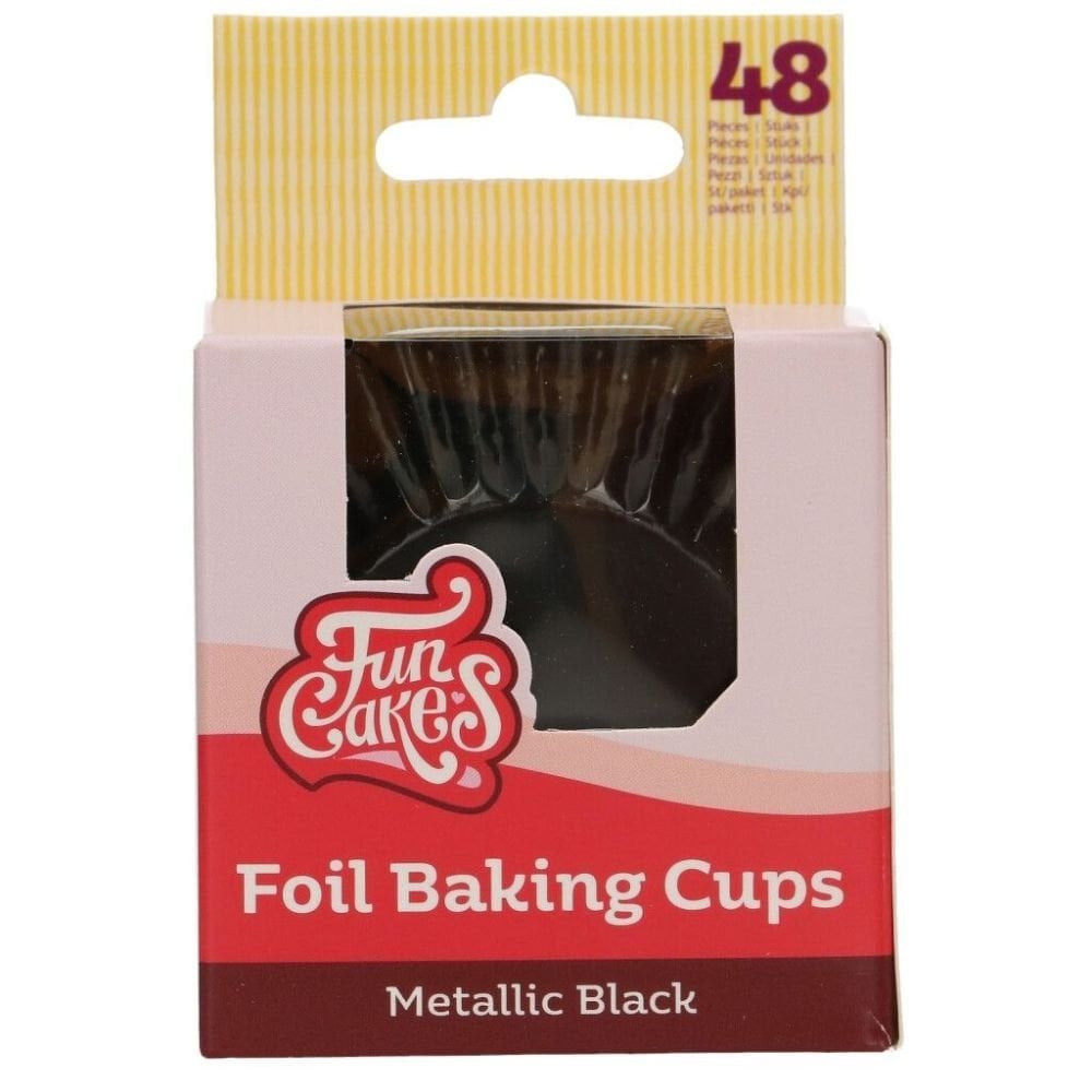 Metallic Black Foil Baking Cases x 48