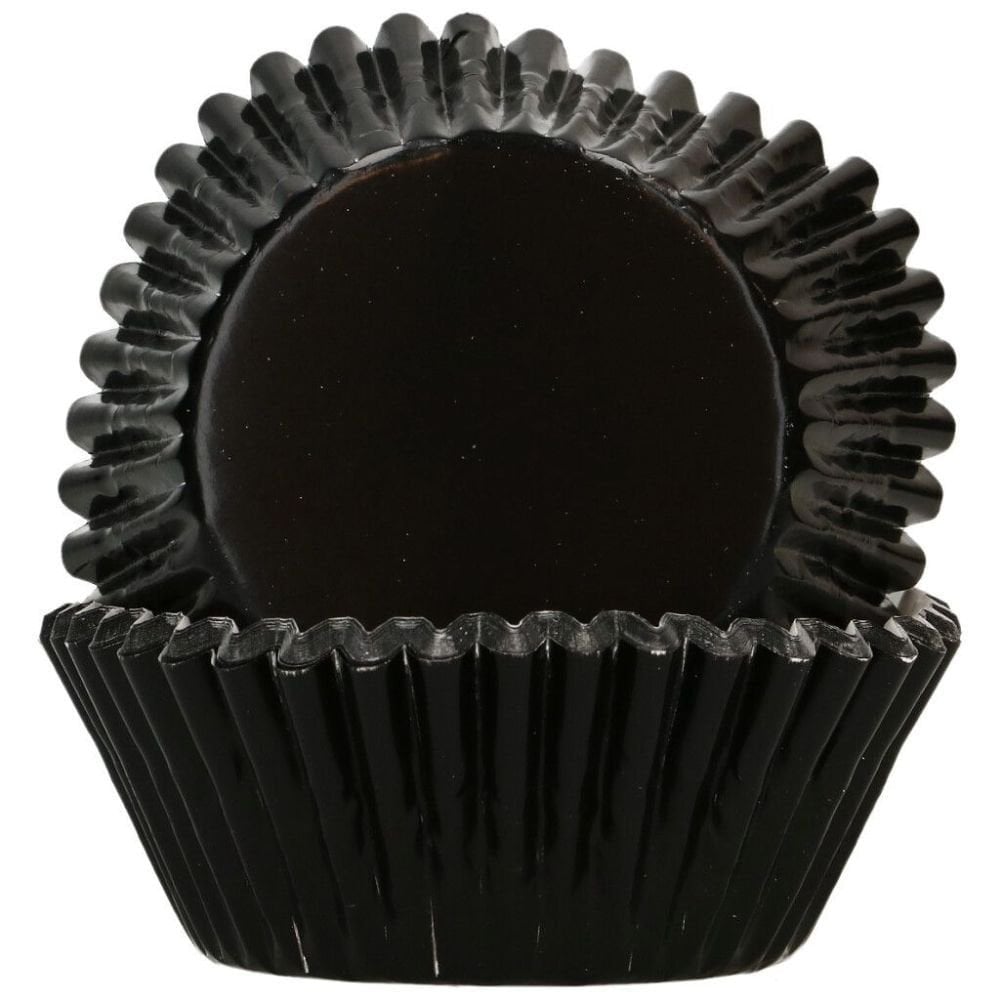 Metallic Black Foil Baking Cases x 48