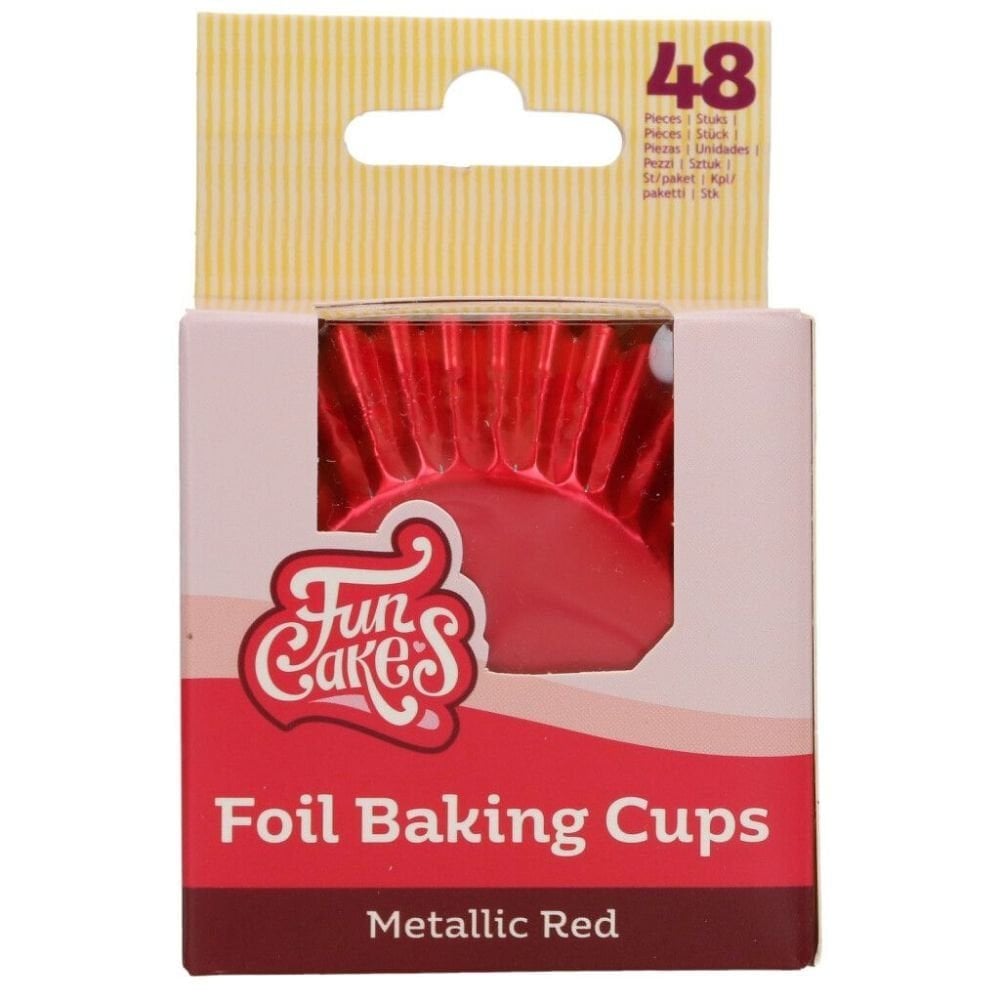 Metallic Red Foil Baking Cases x 48