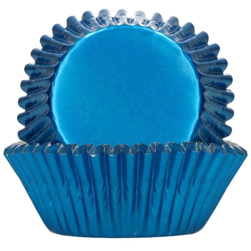 Metallic Blue Foil Baking Cases x 48