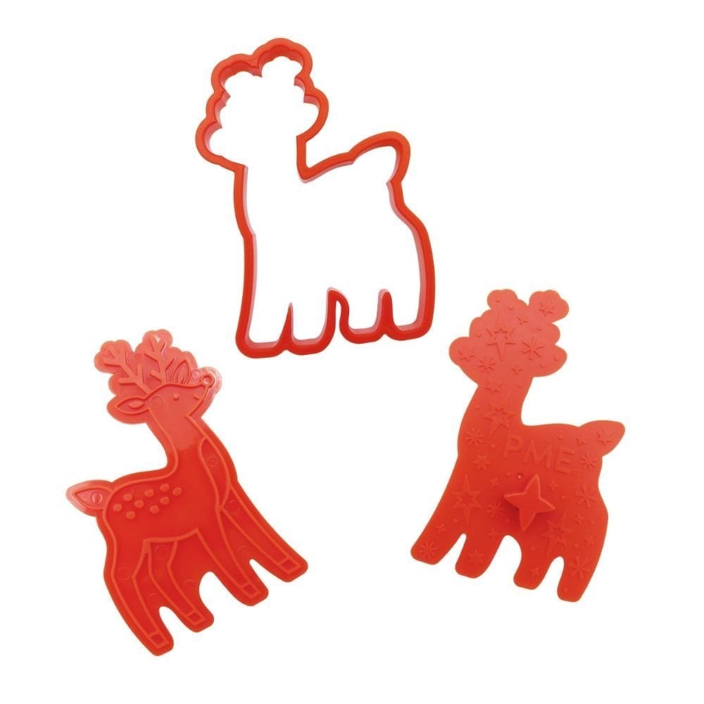 Santa's Workshop Christmas Cookie Cutters & Stamps Set Of 3