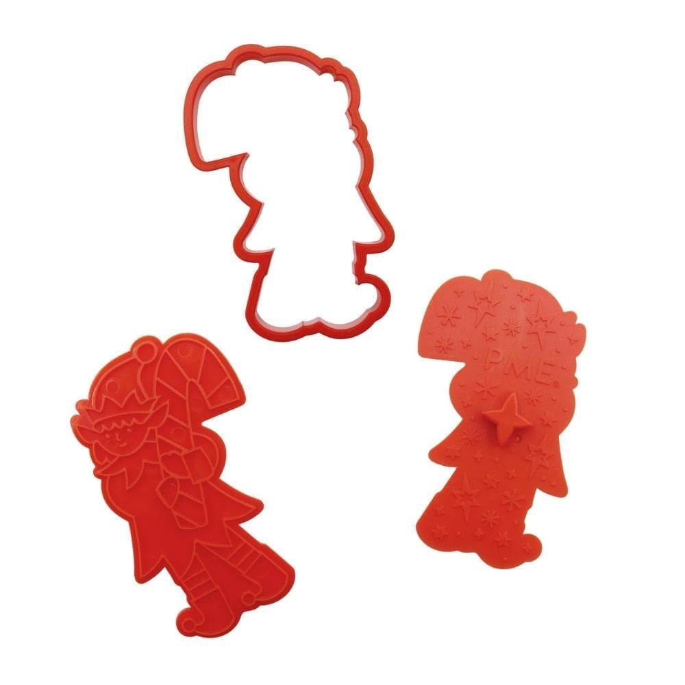 Santa's Workshop Christmas Cookie Cutters & Stamps Set Of 3