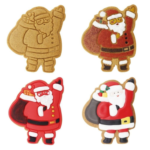Santa's Workshop Christmas Cookie Cutters & Stamps Set Of 3