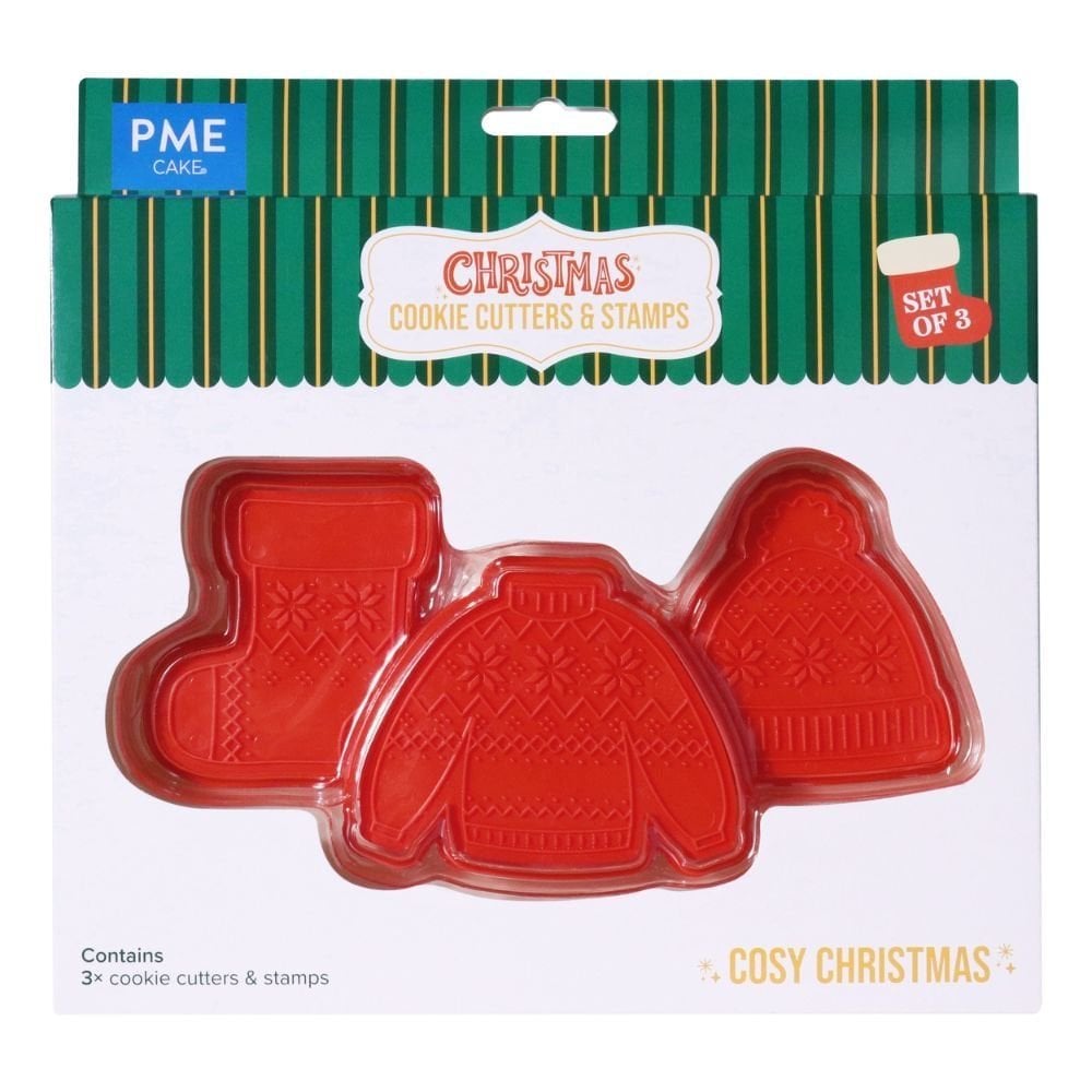 Cosy Christmas Christmas Cookie Cutters & Stamps Set Of 3