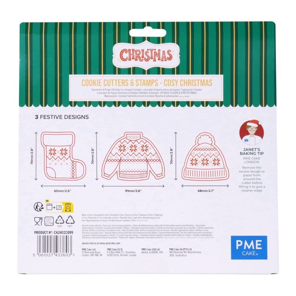Cosy Christmas Christmas Cookie Cutters & Stamps Set Of 3