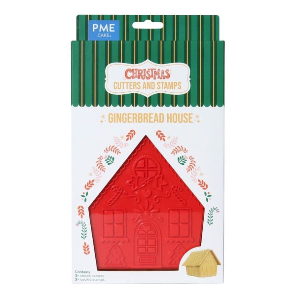 Gingerbread House Christmas Cookie Cutters & Stamps Set Of 3