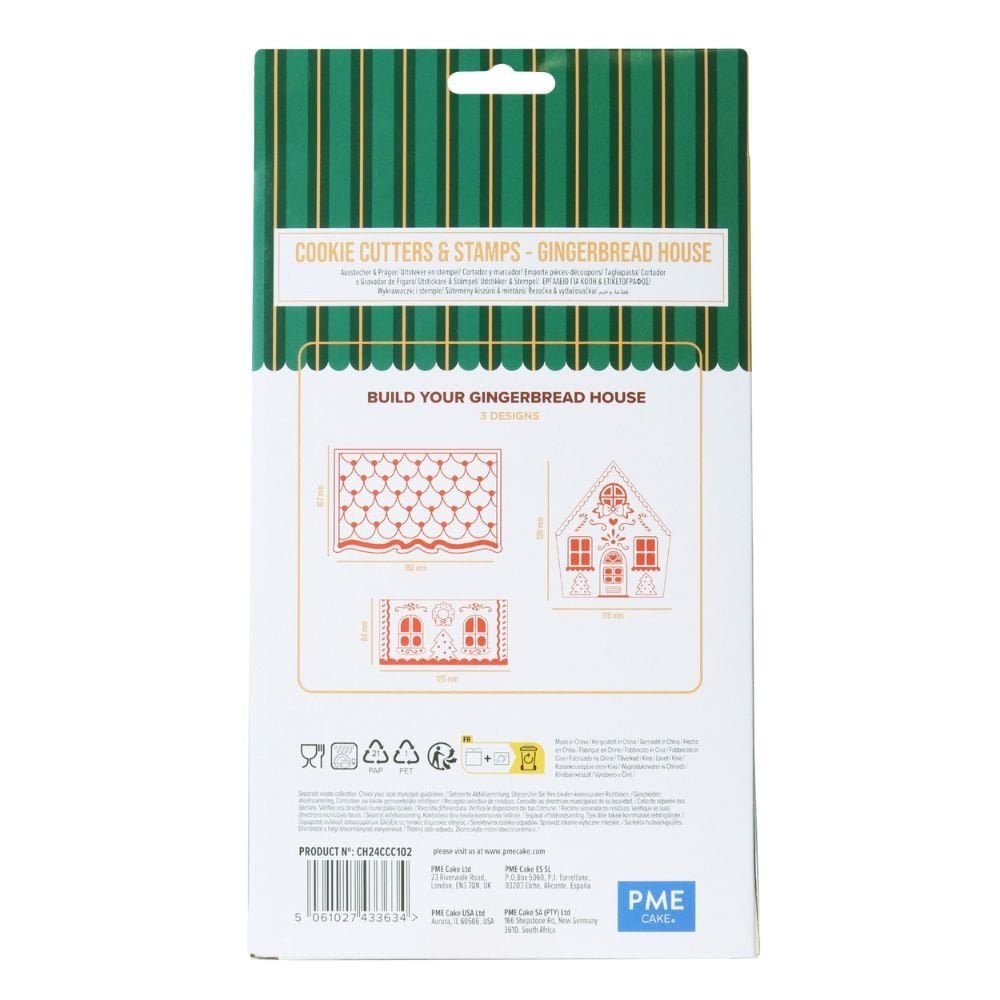 Gingerbread House Christmas Cookie Cutters & Stamps Set Of 3