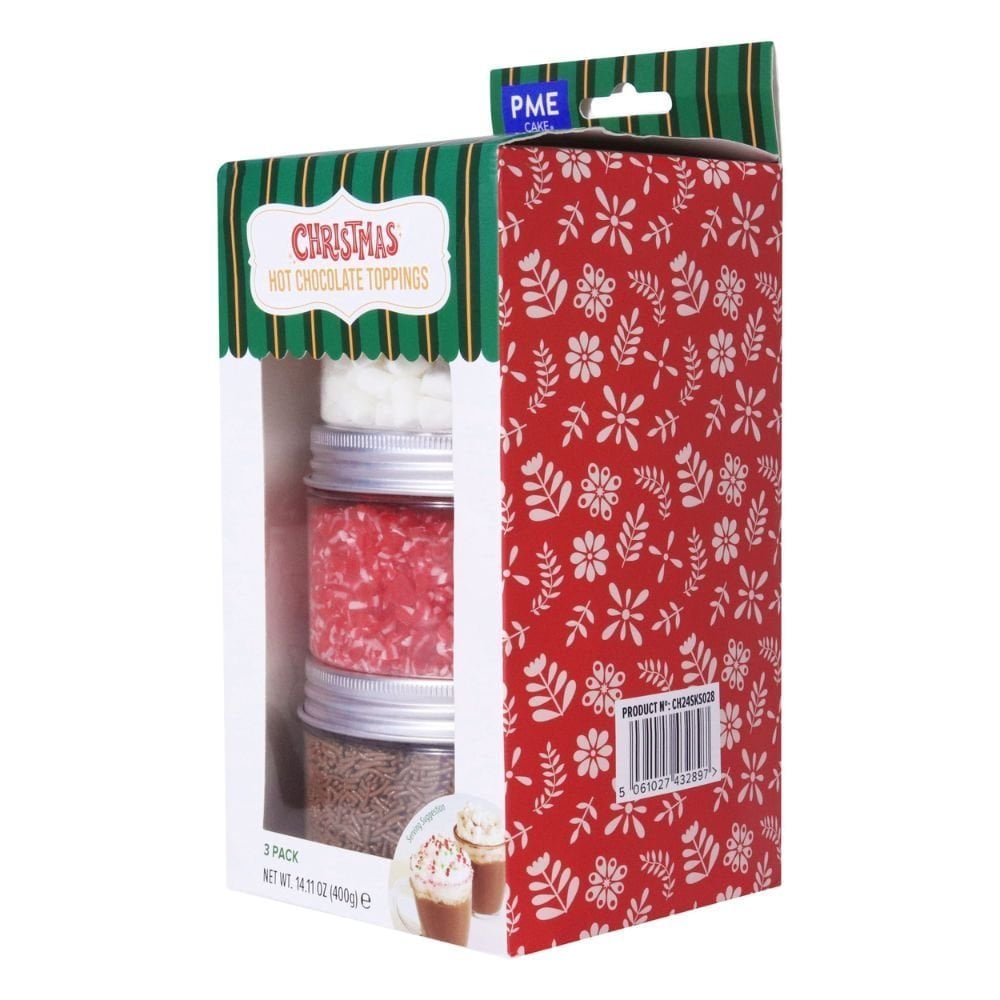 Christmas Set Of 3 Hot Chocolate Toppings 400g