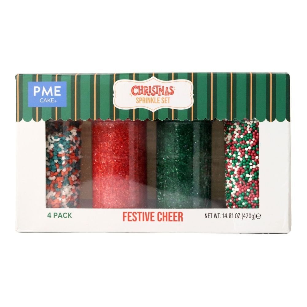 Festive Cheer Set Of 4 Christmas Sprinkles 420g