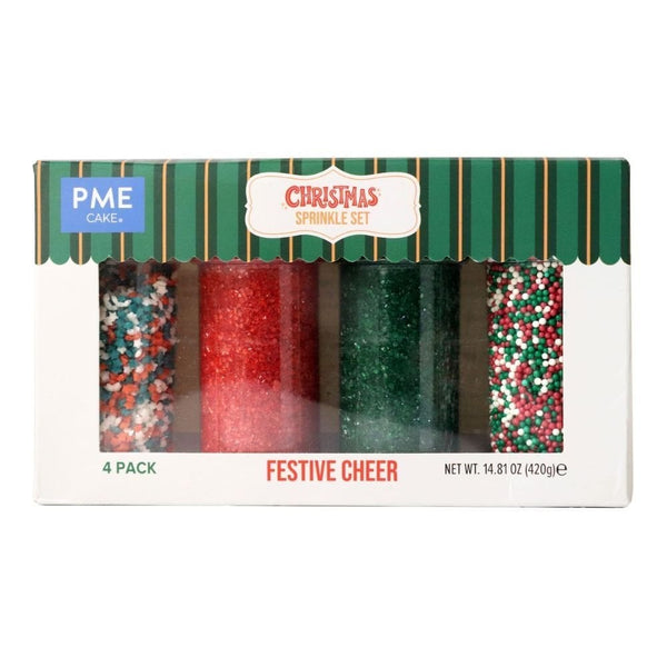 Festive Cheer Set Of 4 Christmas Sprinkles 420g