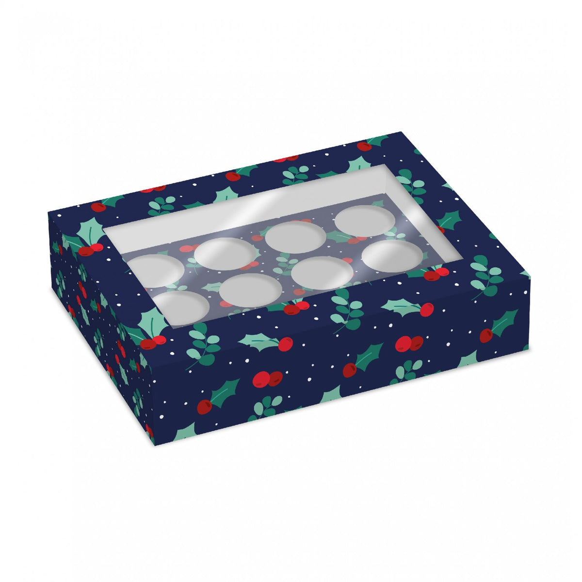 Holly & Berries Cupcake Box