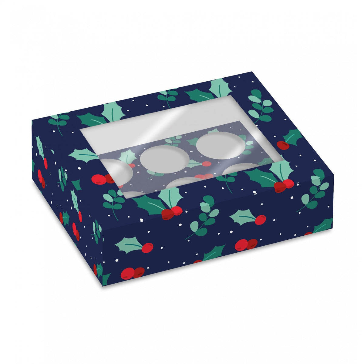 Holly & Berries Cupcake Box