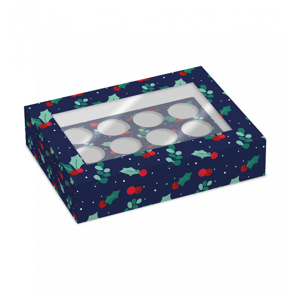 Holly & Berries Cupcake Box
