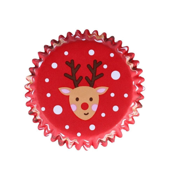 Santa & Rudolph Christmas Foil-lined Cupcake Cases x 60