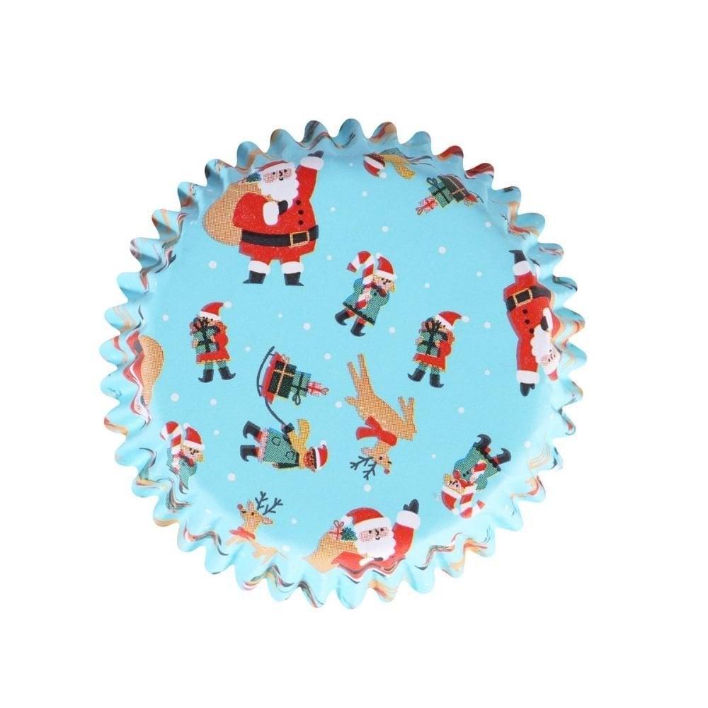 Santa & Rudolph Christmas Foil-lined Cupcake Cases x 60